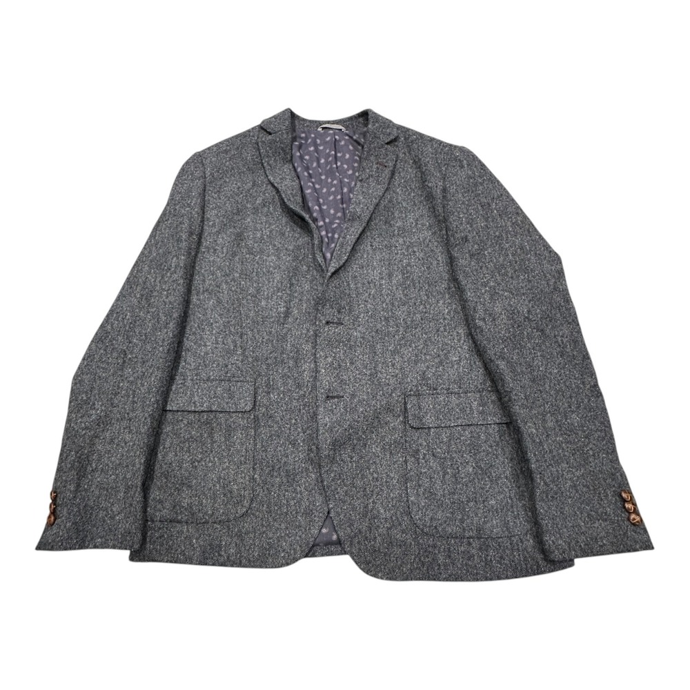 Frank & Oak Blazer Mens 42 Grey Laurier Fit Wool Blend Two-Button Sport Coat